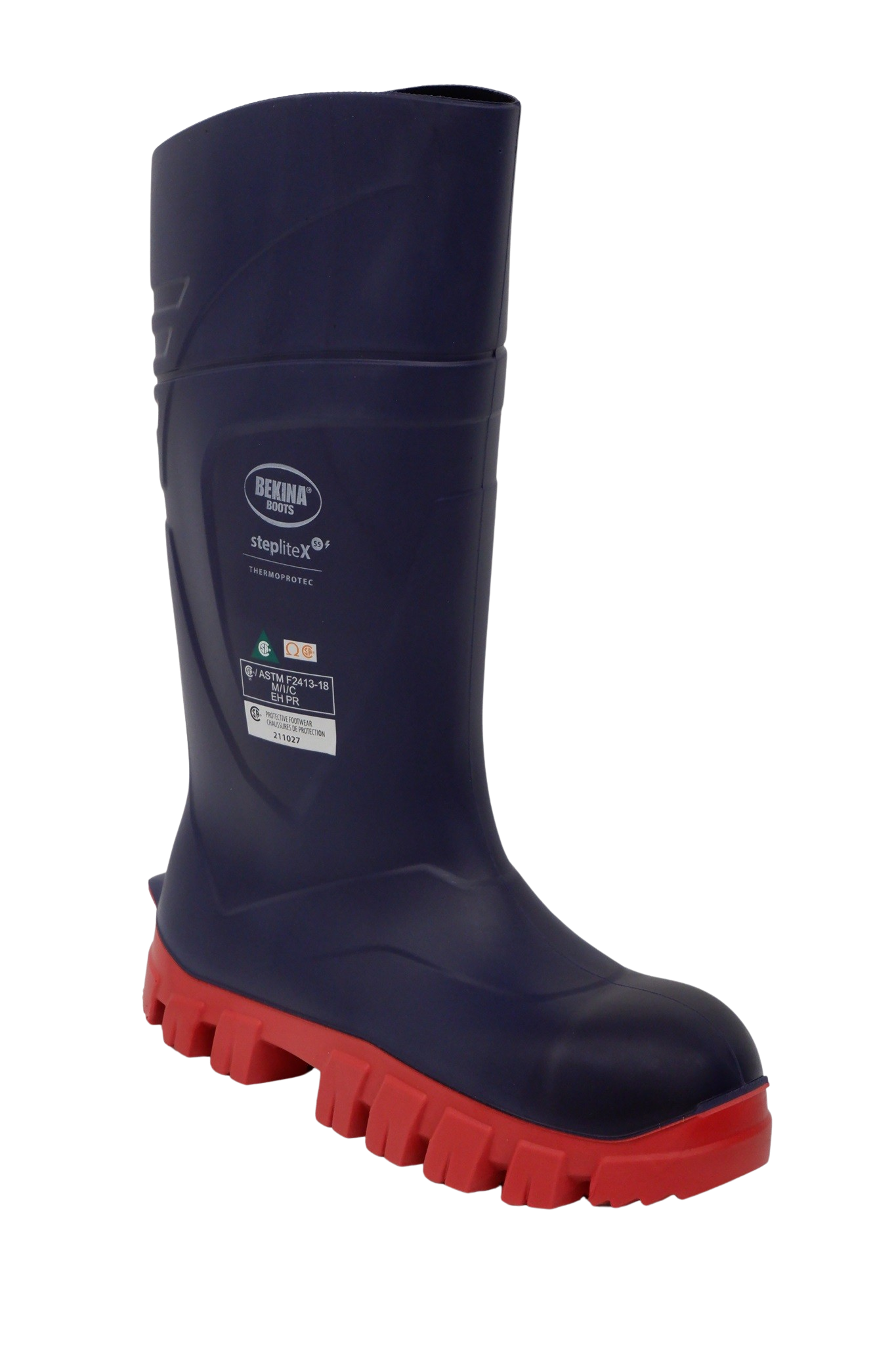 Angled side view of Bekina StepliteXCi XC90BR winter safety boot