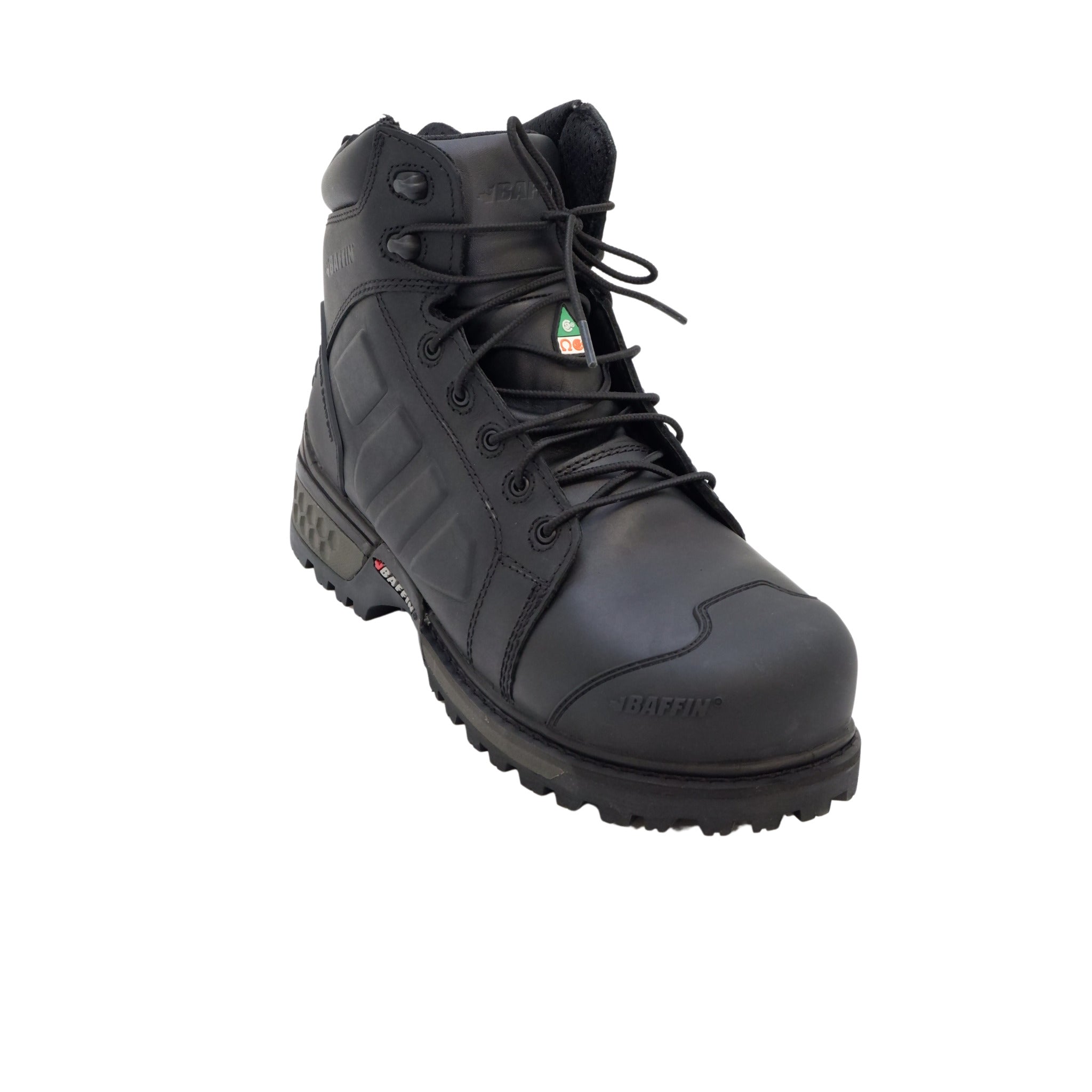 Side view black Baffin Monster 6 oil resistant safety boot