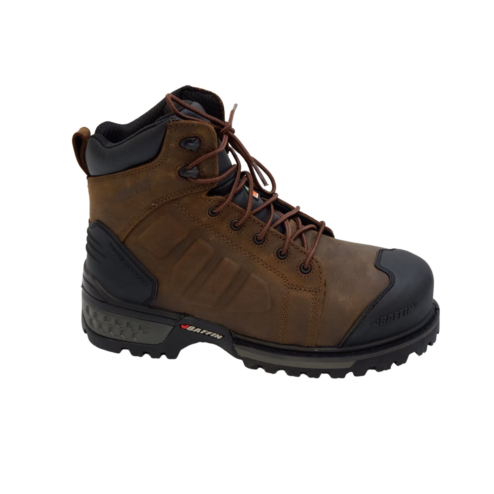 Brown Baffin Monster 6 waterproof composite toe side profile