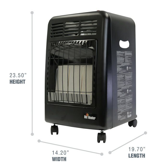 Mr. Heater MH18CH Cabinet Heater, 18,000 BTU, Portable, Heats 450 sq. ft., Propane Powered, 3 Heat Settings, Safety Features, Quiet Operation