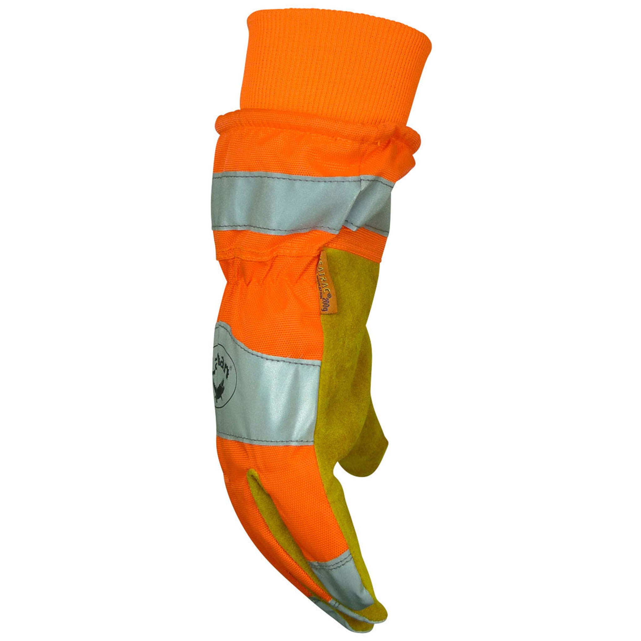 Back view of Caiman 1353 hi vis reflective winter work gloves