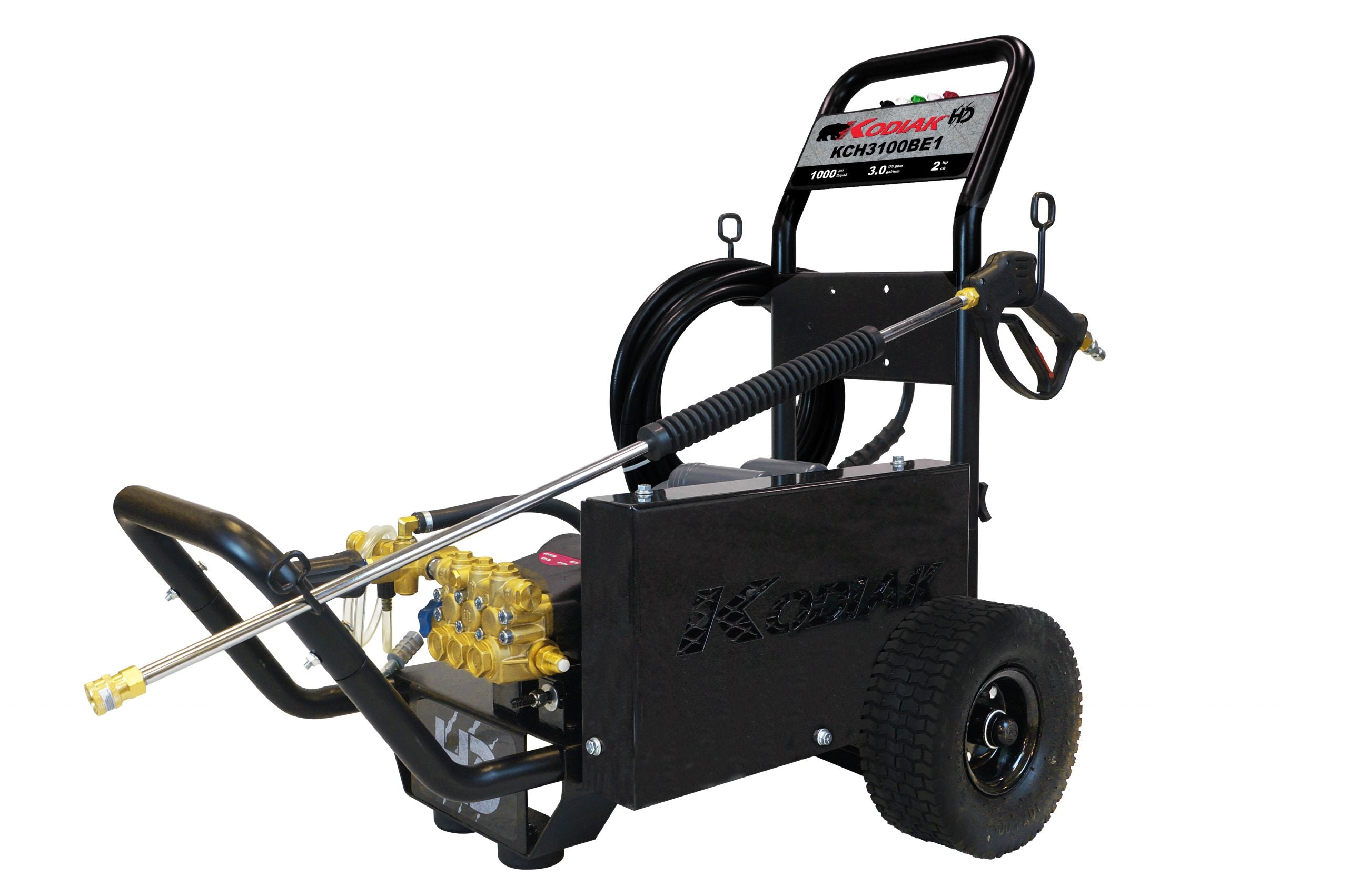 Kodiak KCH3100BE1 Cold Water Electric Pressure Washer, 120V 20A, 1000 PSI at 3 GPM, 2 HP Belt Drive Motor, Interpump Triplex Pump, Assembled in Canada