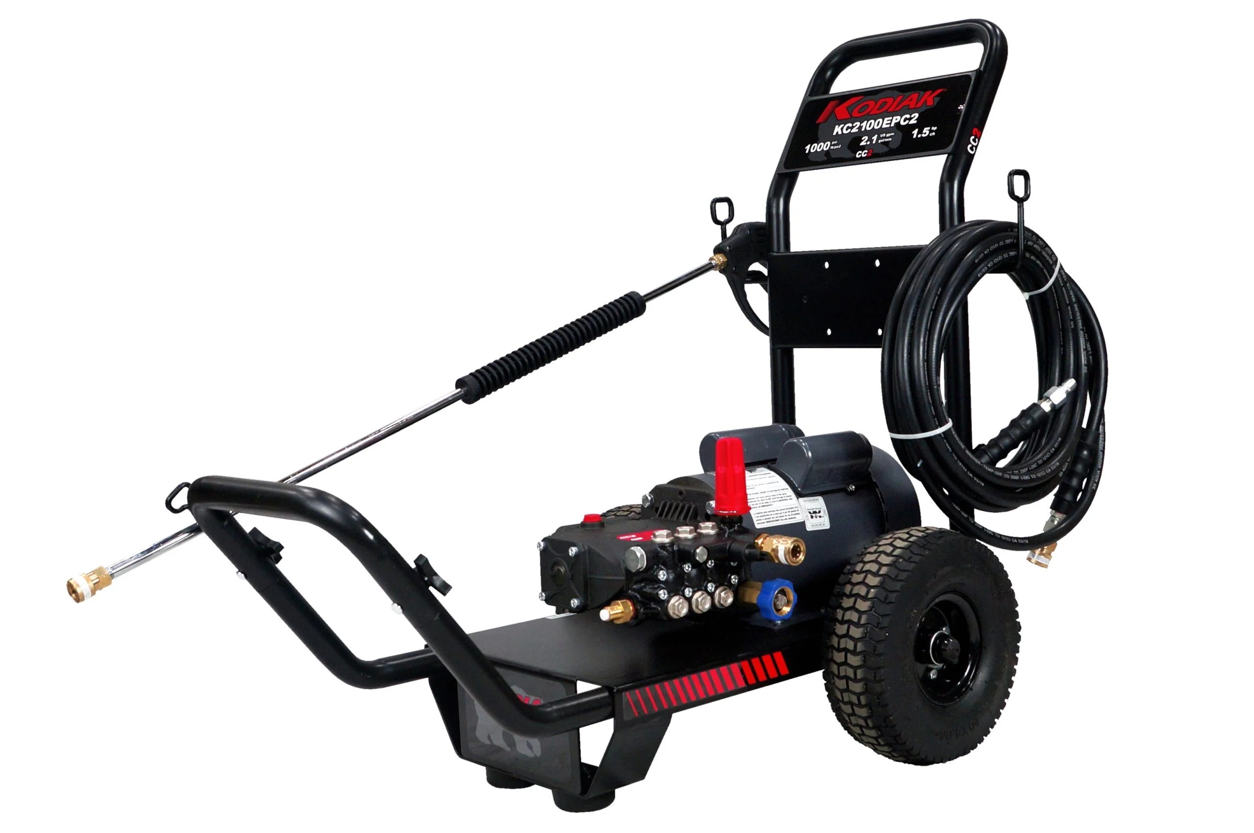 Kodiak KC3100EPC PRO Series Cold Water Electric Pressure Washer, 120V 20A, 1000 PSI at 3 GPM, 2 HP Motor, Interpump Triplex Pump, Enhanced Stability