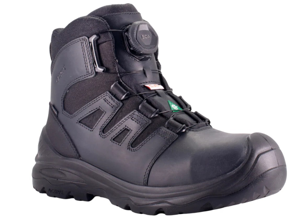 Grisport BOA Boston 6 work boot angled view black BOA
