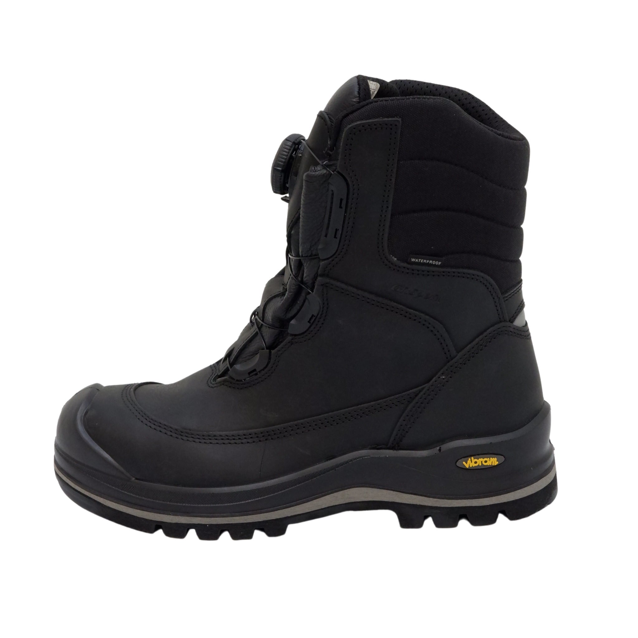 Outer side angle of durable leather winter boot