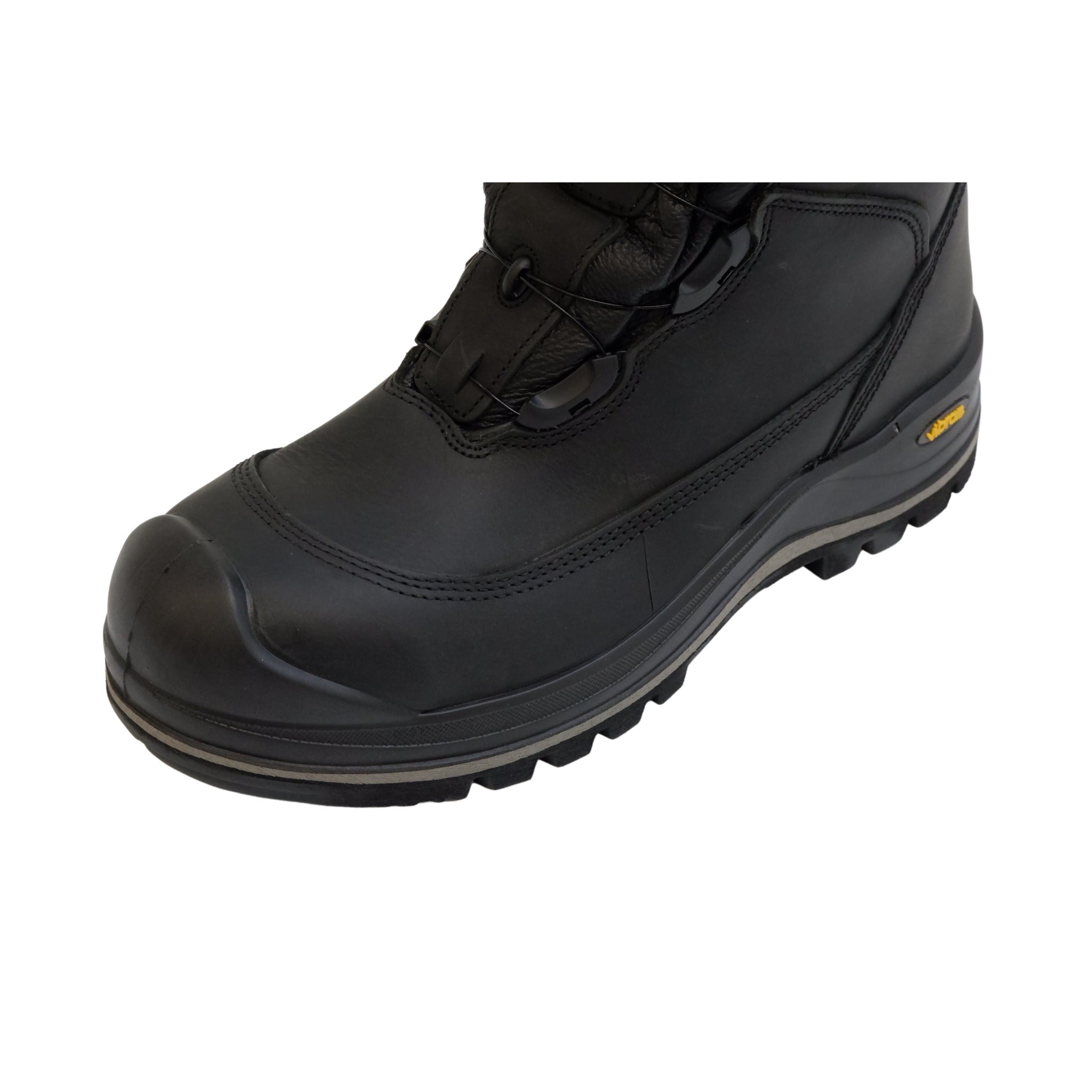 Close view of reinforced toe and front protection