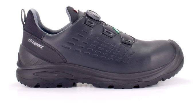 Black Grisport Phoenix 4 safety shoe shown from side