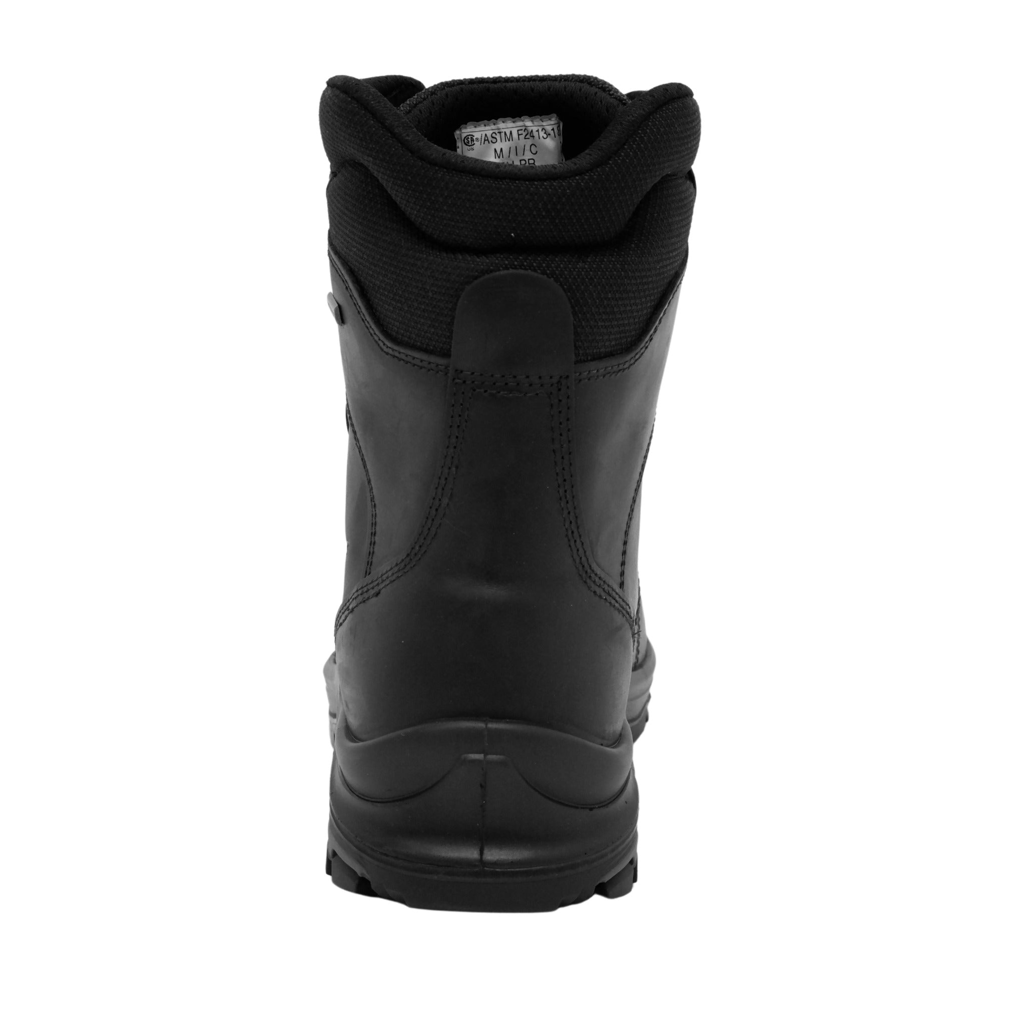 Outsole tread pattern detail on black boot
