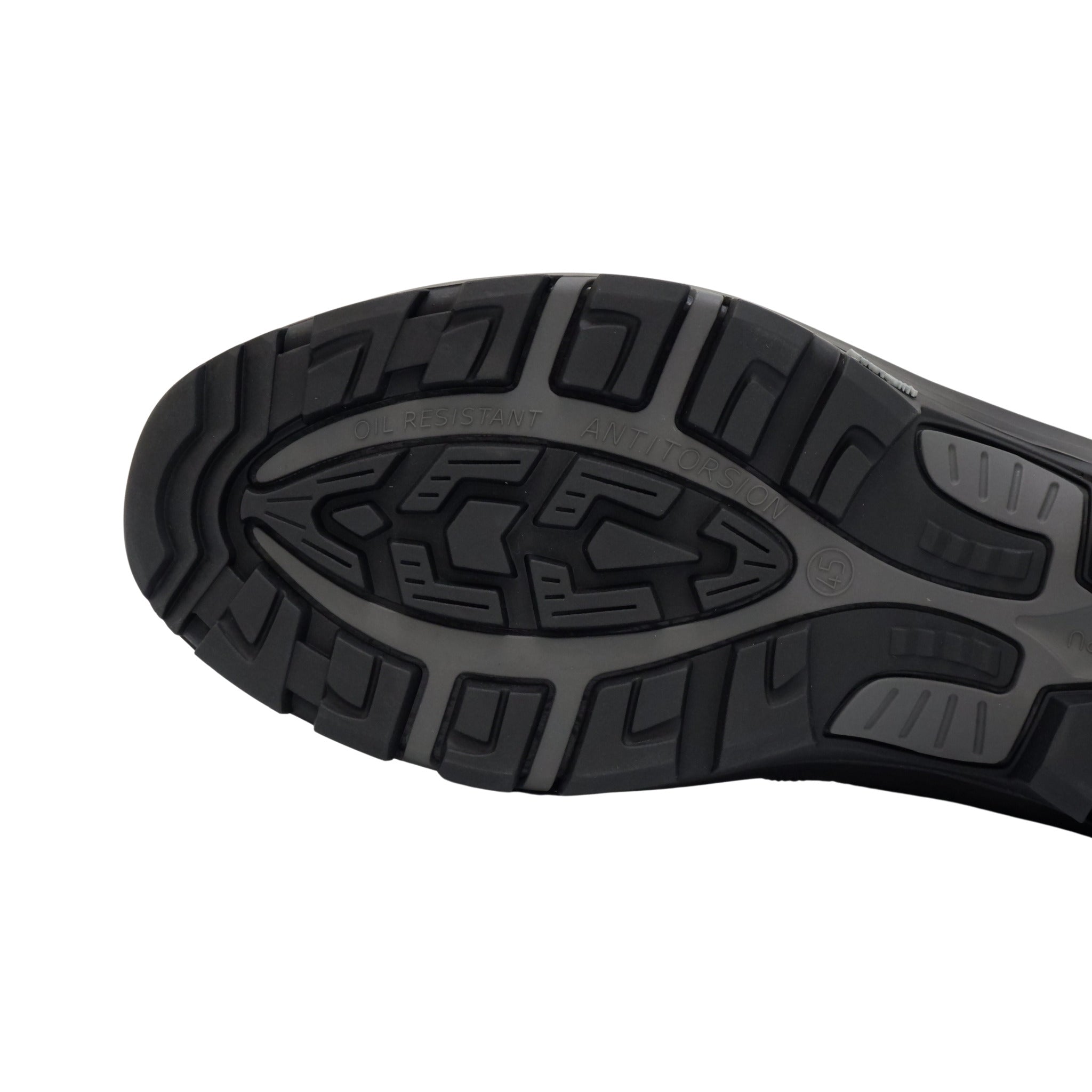 Close up of Vibram outsole tread pattern for traction and grip