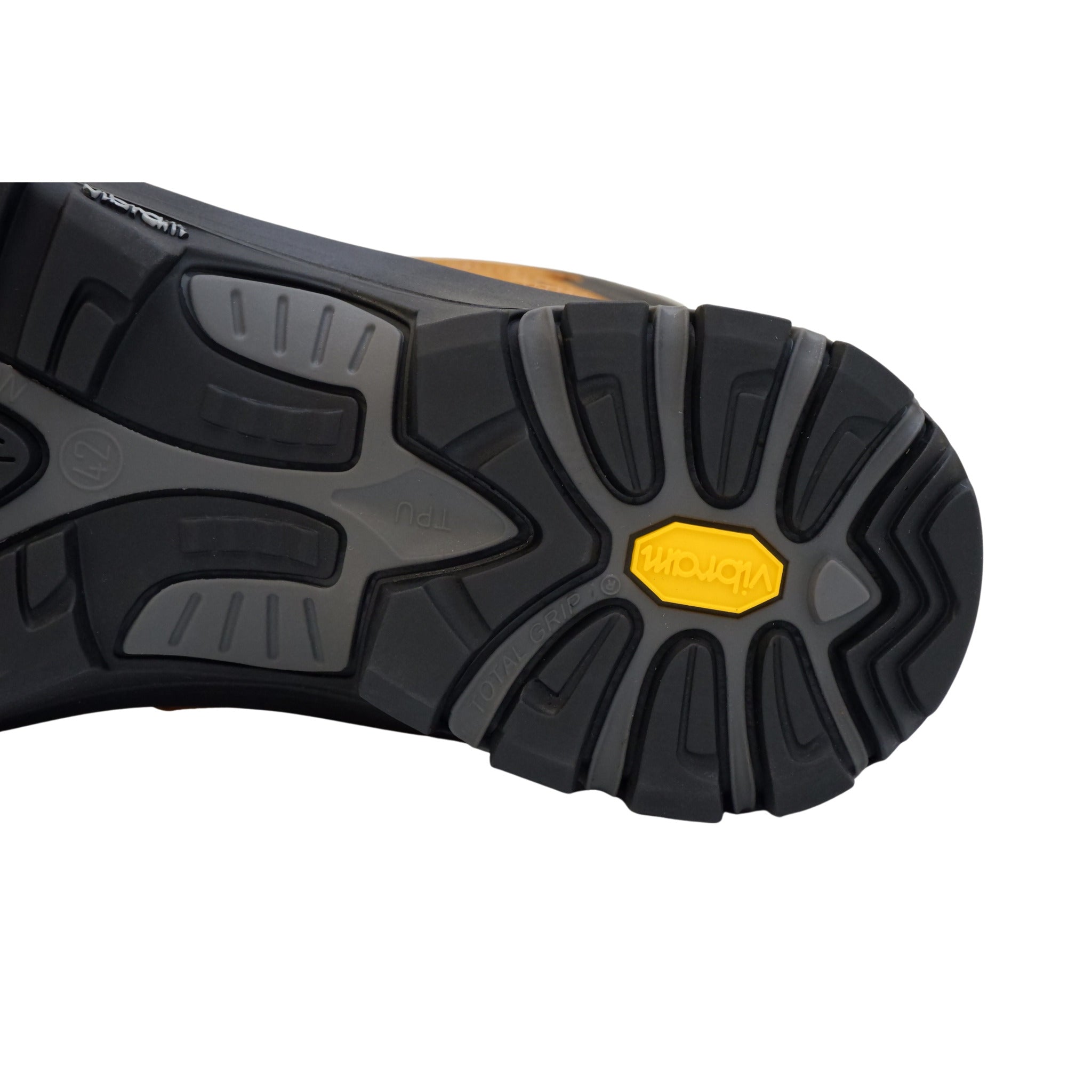 Deep lug sole designed for traction on rough surfaces