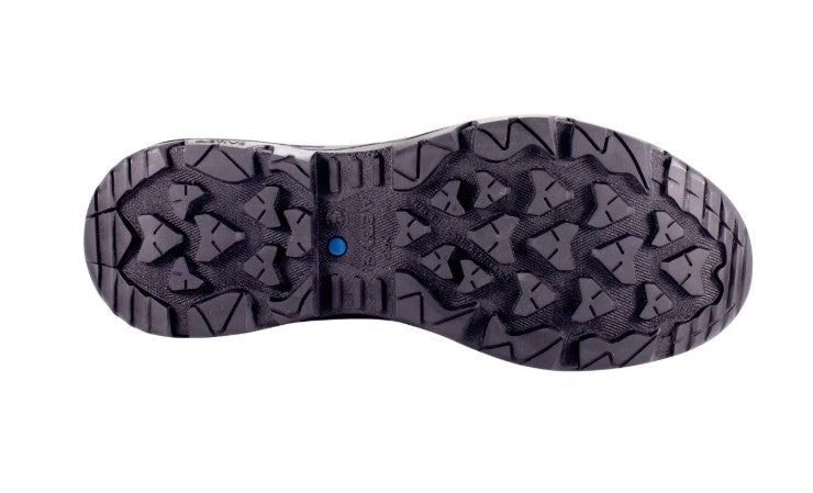 Bottom view of wave sole with traction pattern