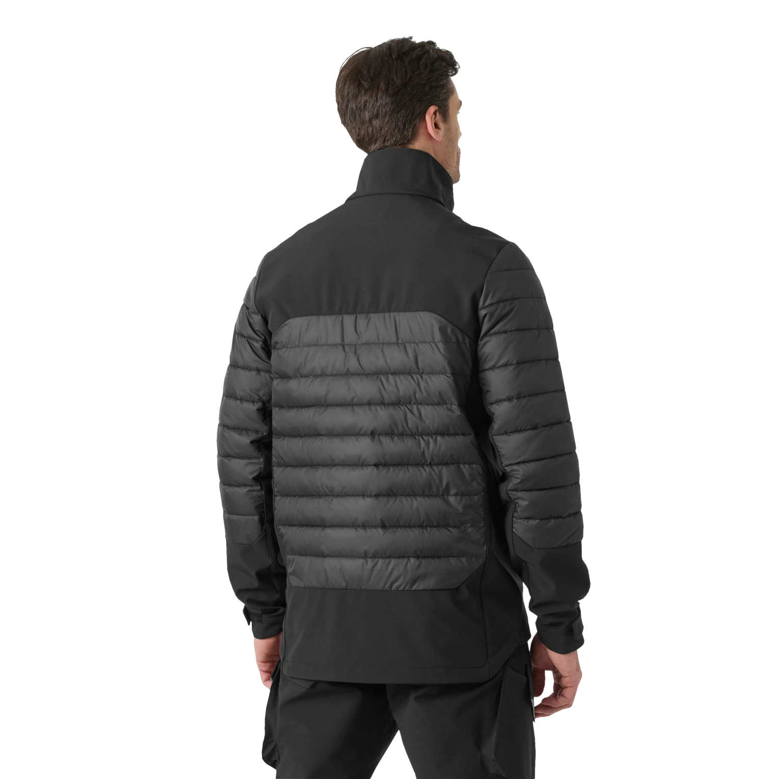 Man wearing Helly Hansen Chelsea Evolution 2.0 Insulated Softshell 74142 in black back