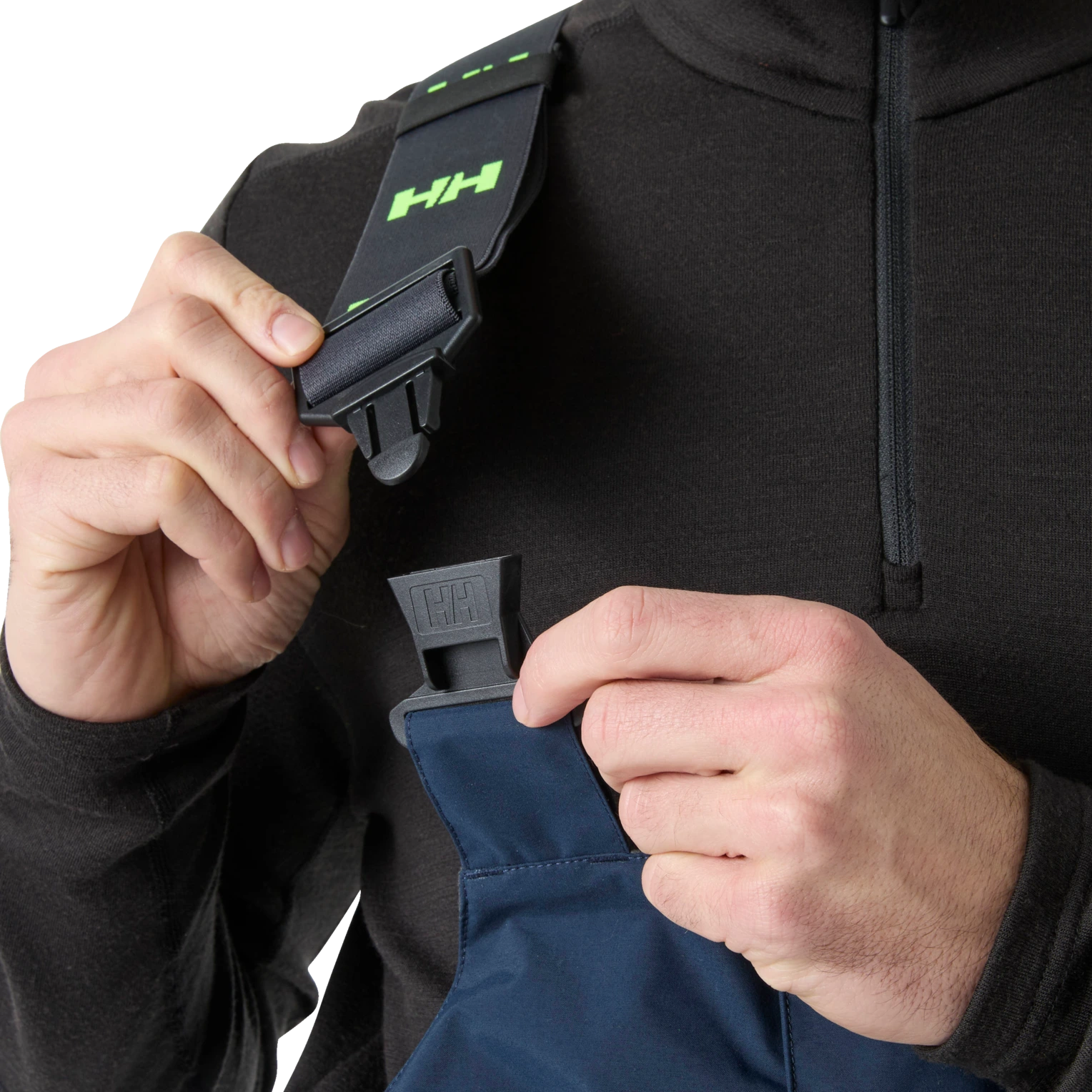Suspender buckle detail on Helly Hansen Alna Tundra bib