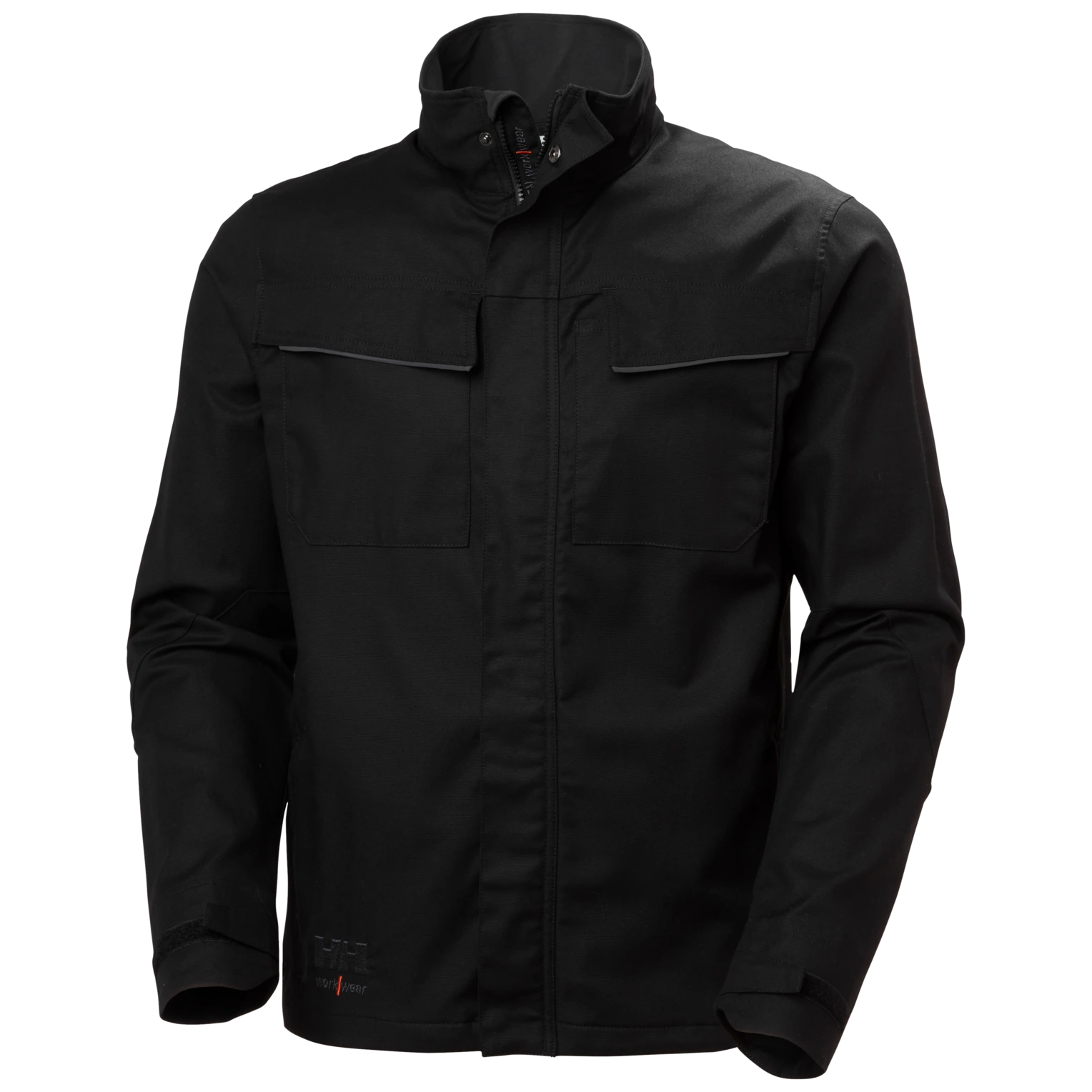 Helly Hansen Oxford 2.0 black work jacket shown from front