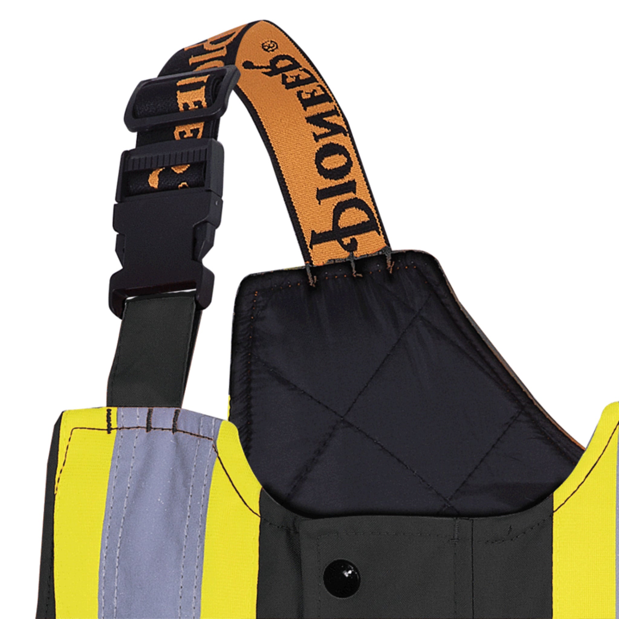 Hi vis insulated bib overalls suspender strap with adjustable buckle and logo