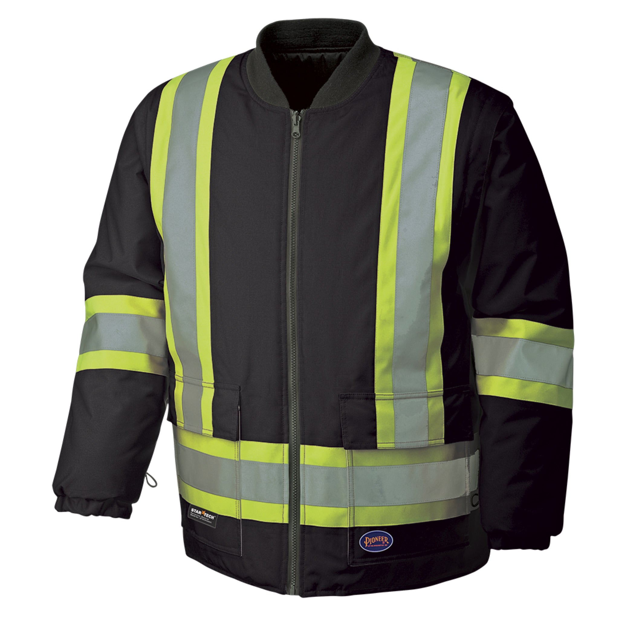 Men’s hi vis insulated bomber inner jacket with reflective safety striping