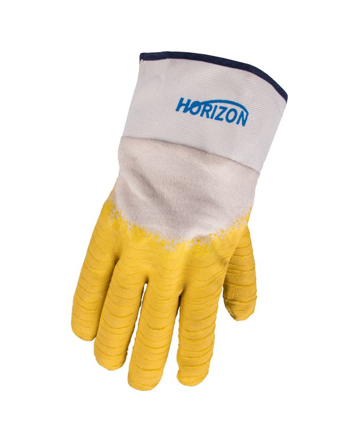 Horizon Rough Finish Latex Coated Gloves | Superior Grip, Oil & Petroleum Resistant, Pasted Cuffs, Lined Palms for Comfort, Ideal for Automotive Use