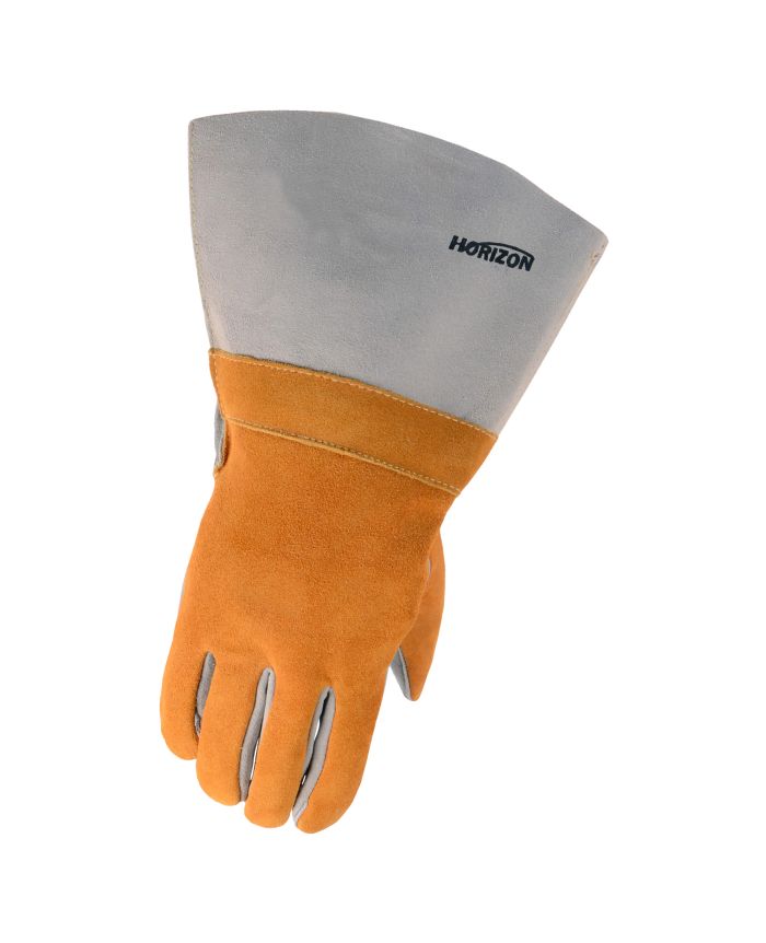 Horizon Cowsplit Leather Welding Gloves – 4" Cuff, Heat Resistant Aramid Threading, Durable & Comfortable Lining, Ideal for Heavy-Duty Welding