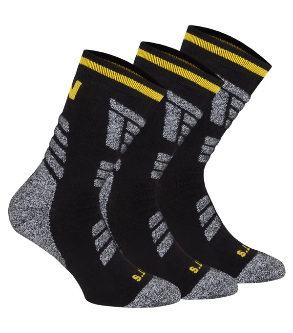 Nats NT0001 Coolmax Work Socks (3 Pairs) – Breathable, Soft, and Durable Socks with Moisture Control & Cushioning for Long Workdays | One Size