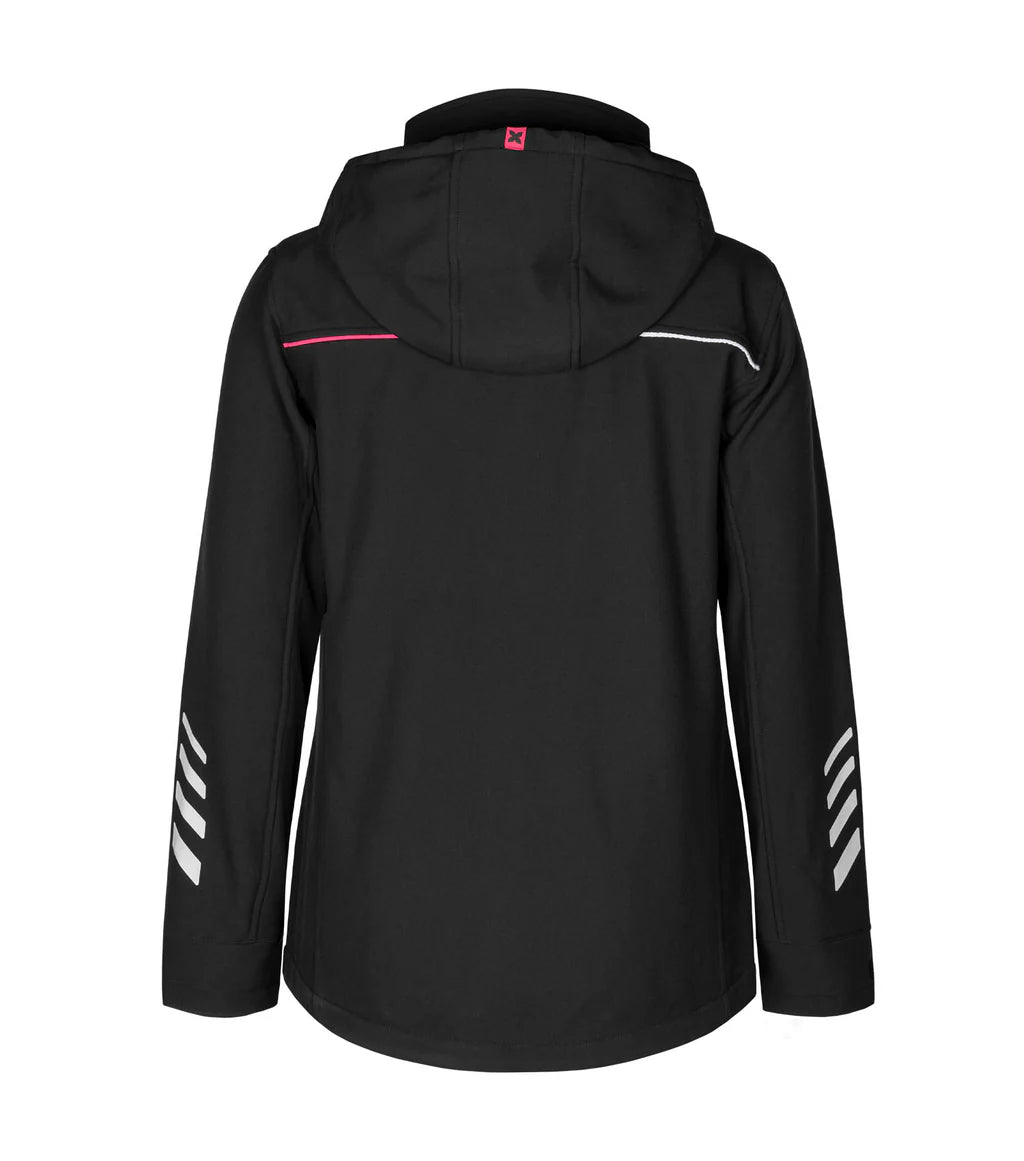 P&F PF412 Waterproof Work Softshell Jacket – Stretch Polyester Shell with Fleece Lining, Reflective Piping & All-Weather Performance Design | Sizes XS-XL