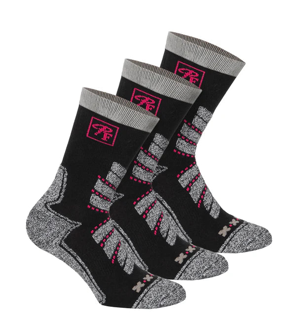 P&F PF0002 Women’s Coolmax Work Socks (3-Pair Pack) – Quick-Dry, Breathable, Reinforced Socks for Long-Lasting Comfort & Freshness | One Size