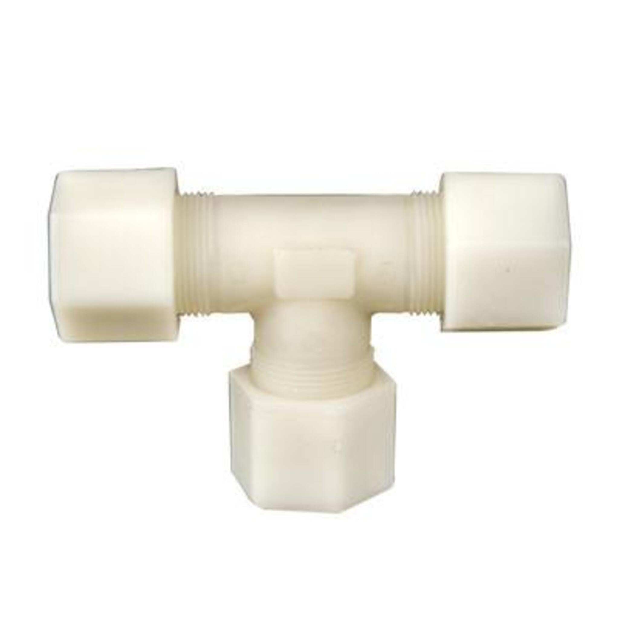 Jaco Kynar PVDF compression tube union tee with three compression nut ends