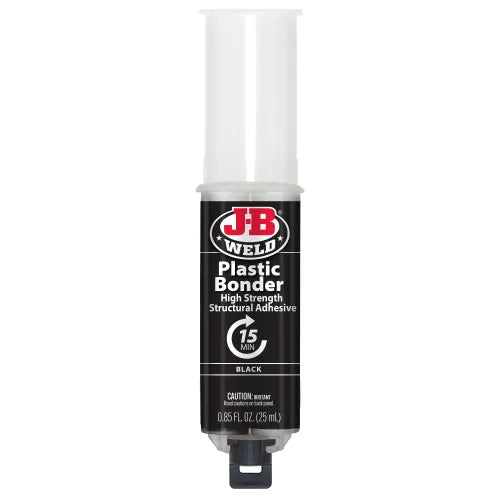 JB Weld Plastic Bonder - Black: Quick-Setting, High-Strength Adhesive, 3770 PSI, 15 Min Set, Bonds Plastic, Composites, Metal, Concrete, Thermoplastic