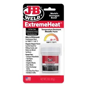 JB Weld ExtremeHeat Paste: High-Temperature Metal Repair Solution, 1000°F Resist, Non-Flammable, Drillable, For Exhausts, Mufflers, Engine Blocks