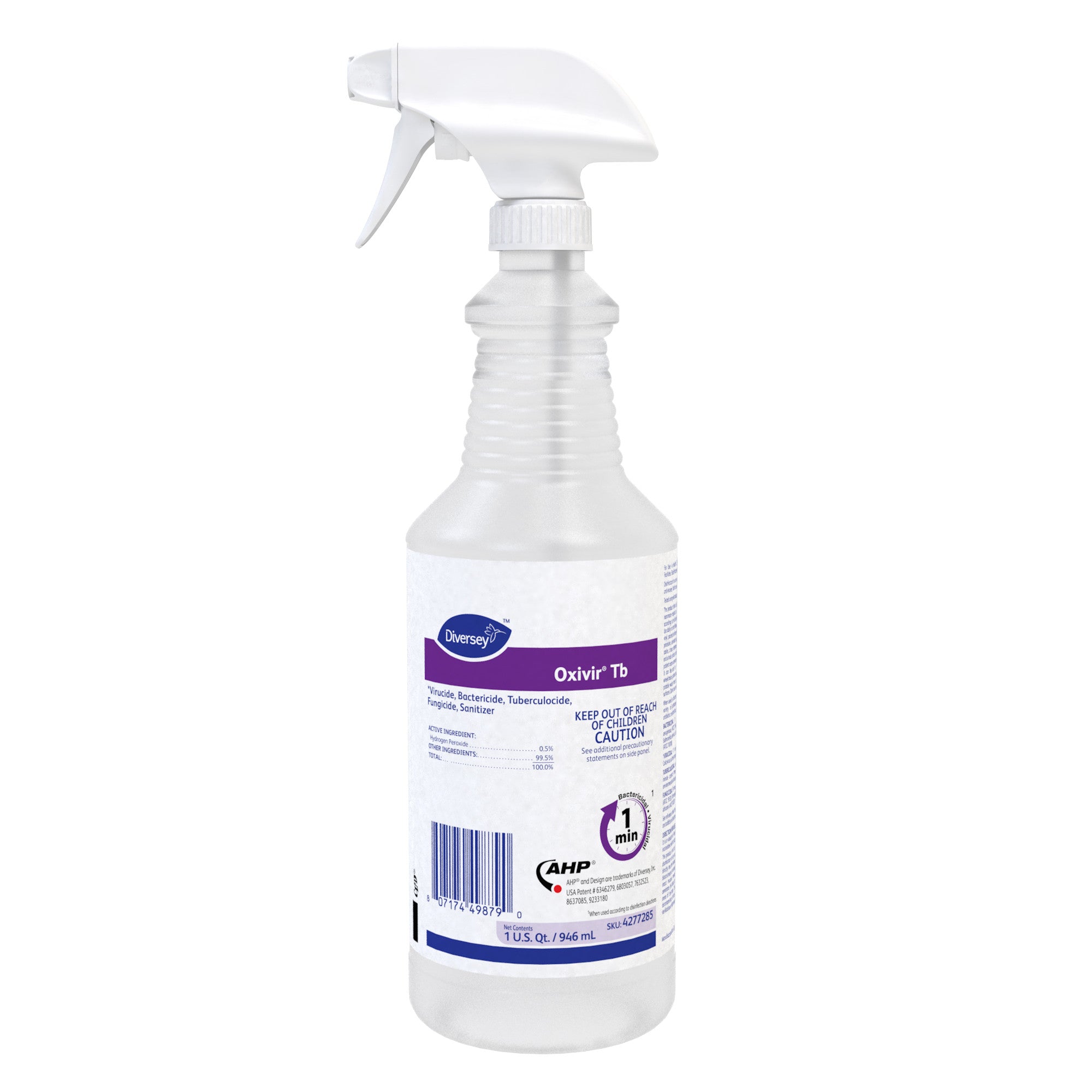 Oxivir TB Disinfectant Spray | Fast-Acting AHP Technology | 60-Second Disinfection for MRSA, Norovirus, HIV | EPA & FDA Approved | 946 ml | Case of 12