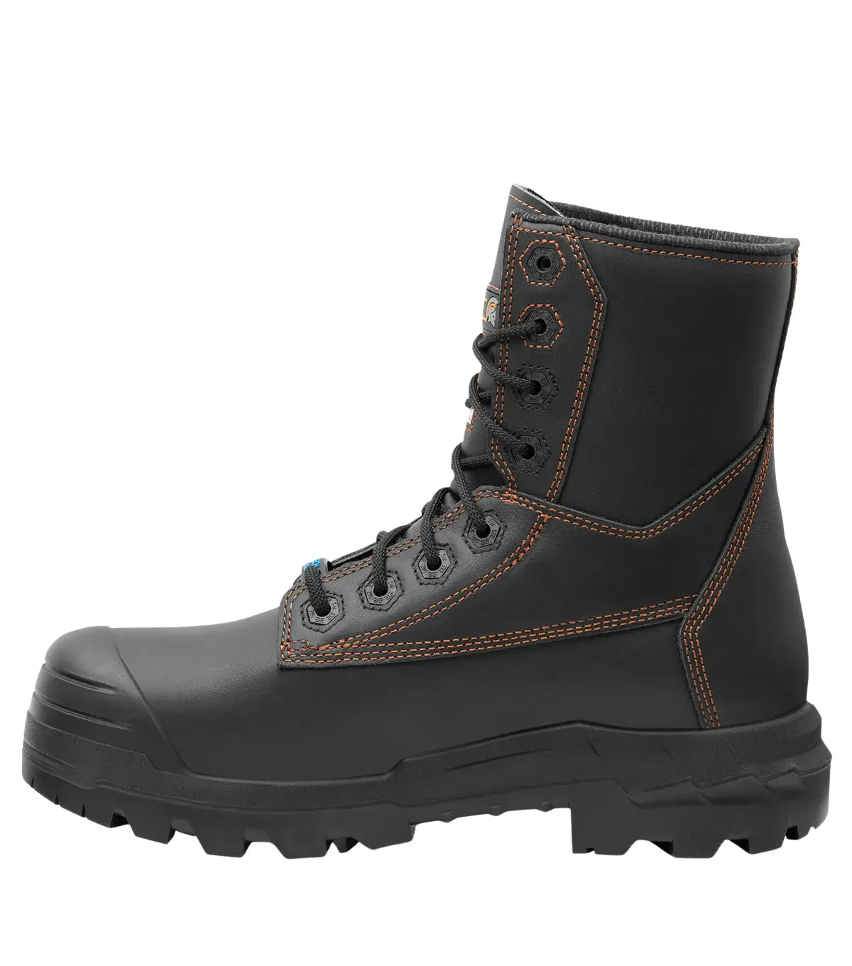 Right side view of Metpro Flex black 8-inch metguard work boot