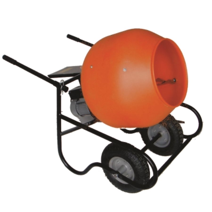 Poly Drum Concrete Mixer 3.5 ft³ – 120V Gearbox-Driven Mixer with 2.0 ft³ Wet Capacity, 1725 RPM Motor & Wheels | Lightweight, Rustproof & Portable