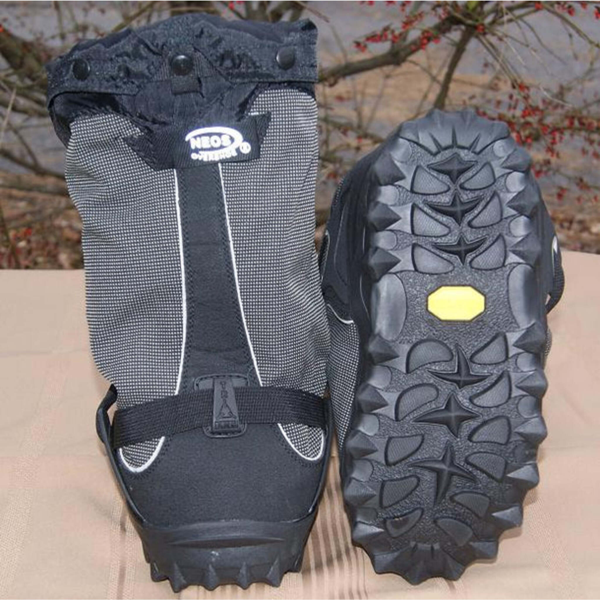 Pair of insulated NEOS Navigator 5 overshoes for extreme cold weather