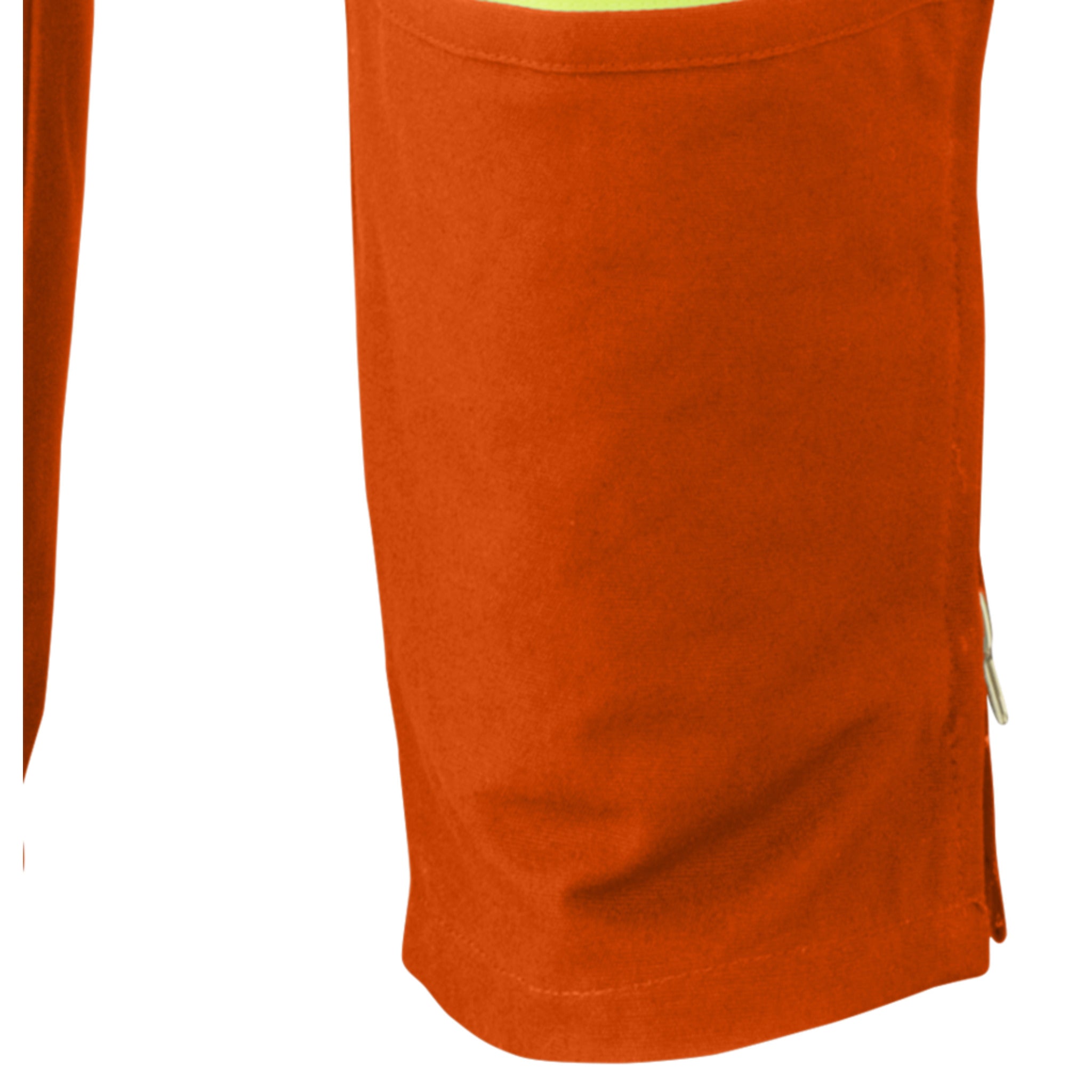Pioneer orange hi vis bib overalls durable leg hem detail