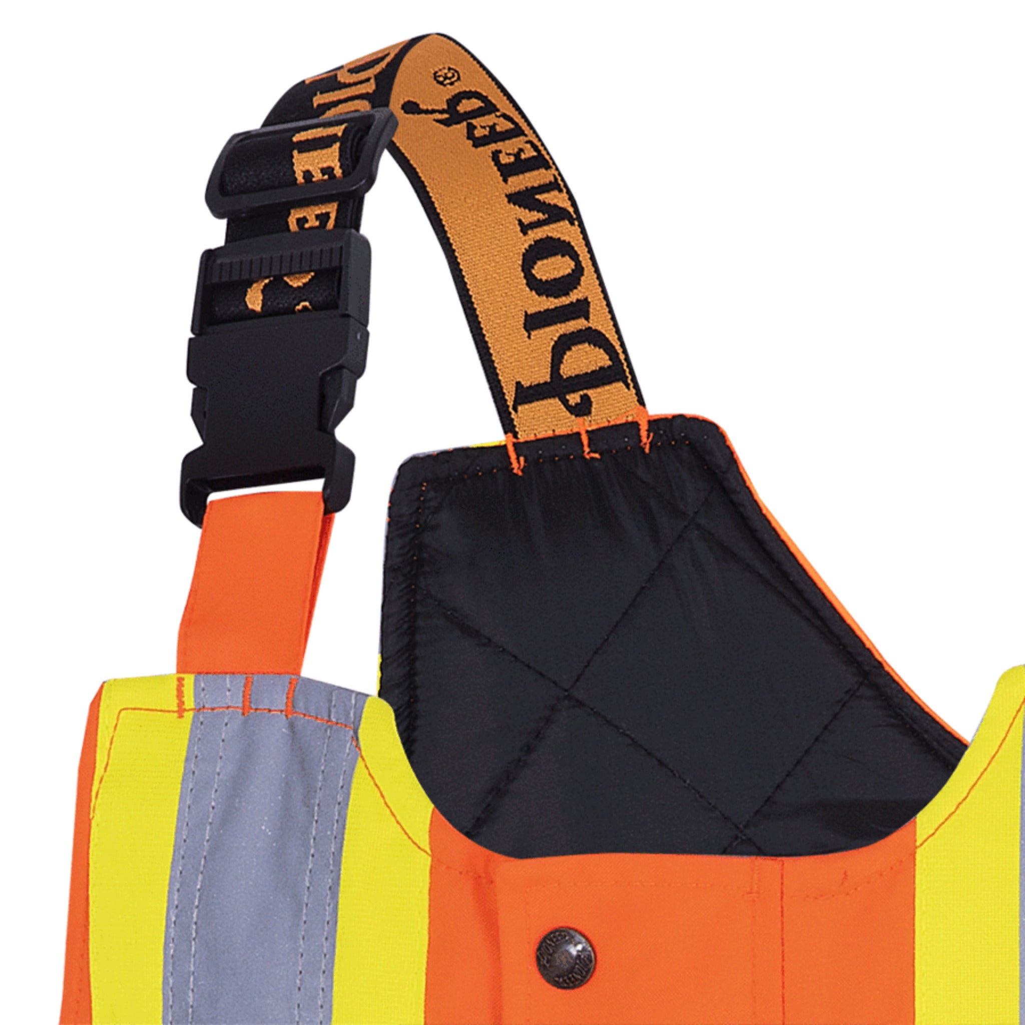 Pioneer orange hi vis waterproof insulated bib overalls adjustable strap