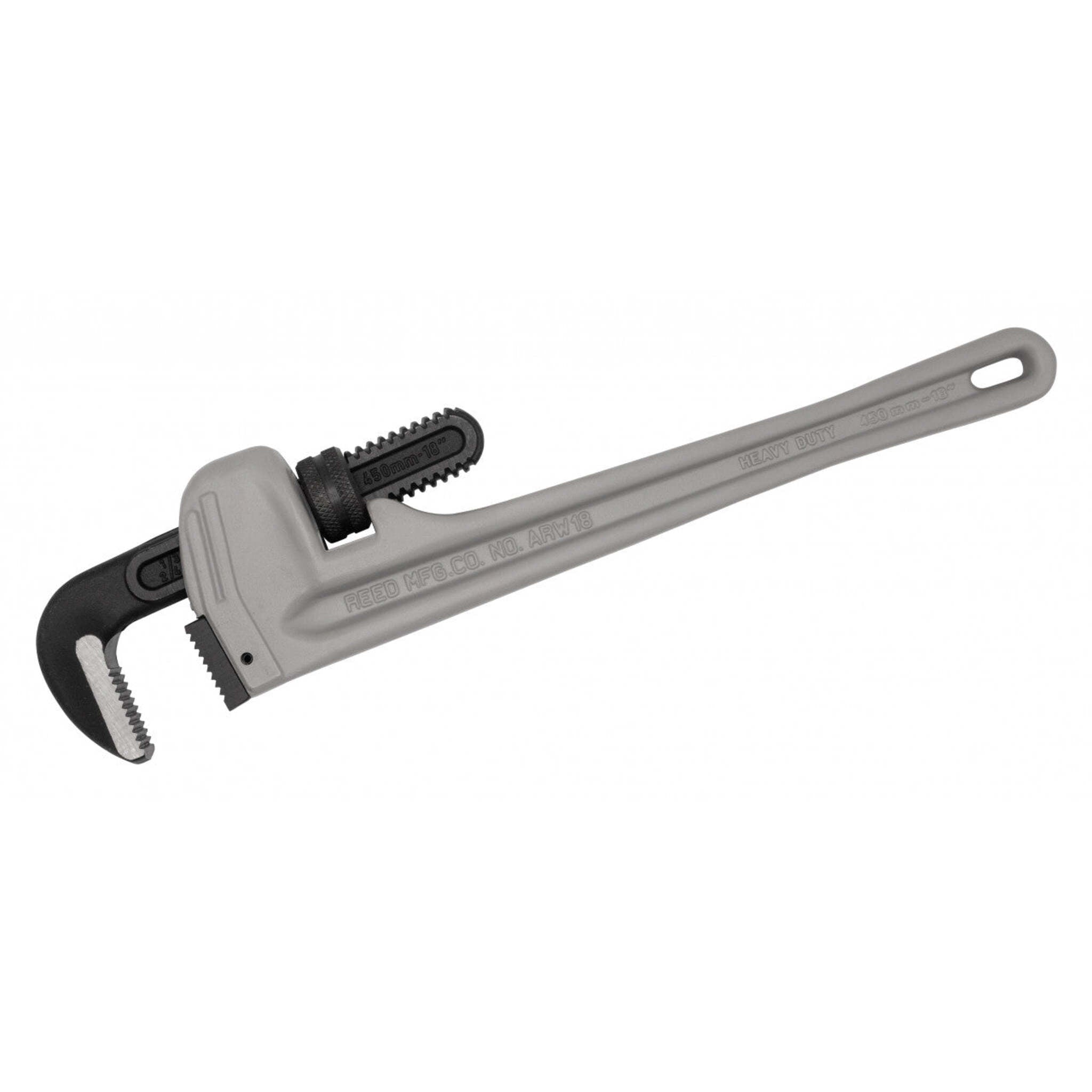 REED aluminum straight pipe wrench angled product view for plumbing