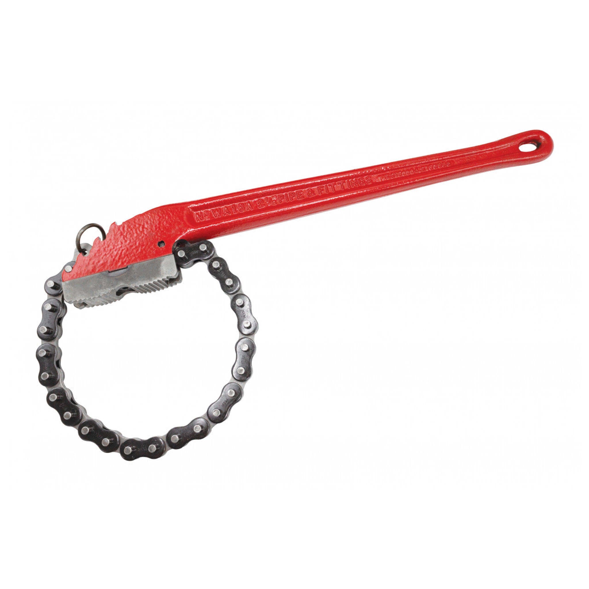 REED heavy duty chain wrench shown from side view