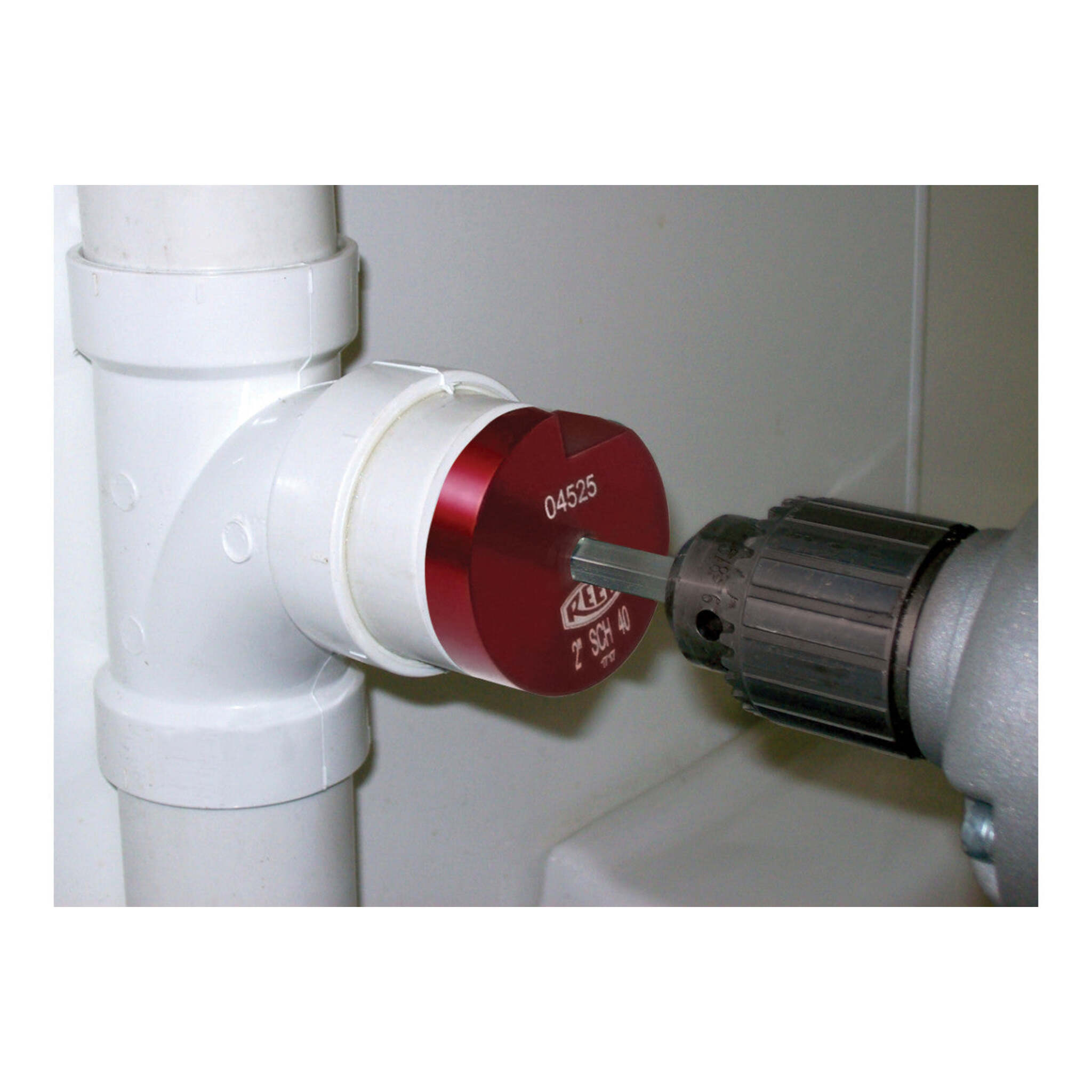 Reed Clean Ream Extreme reamer used on white PVC pipe