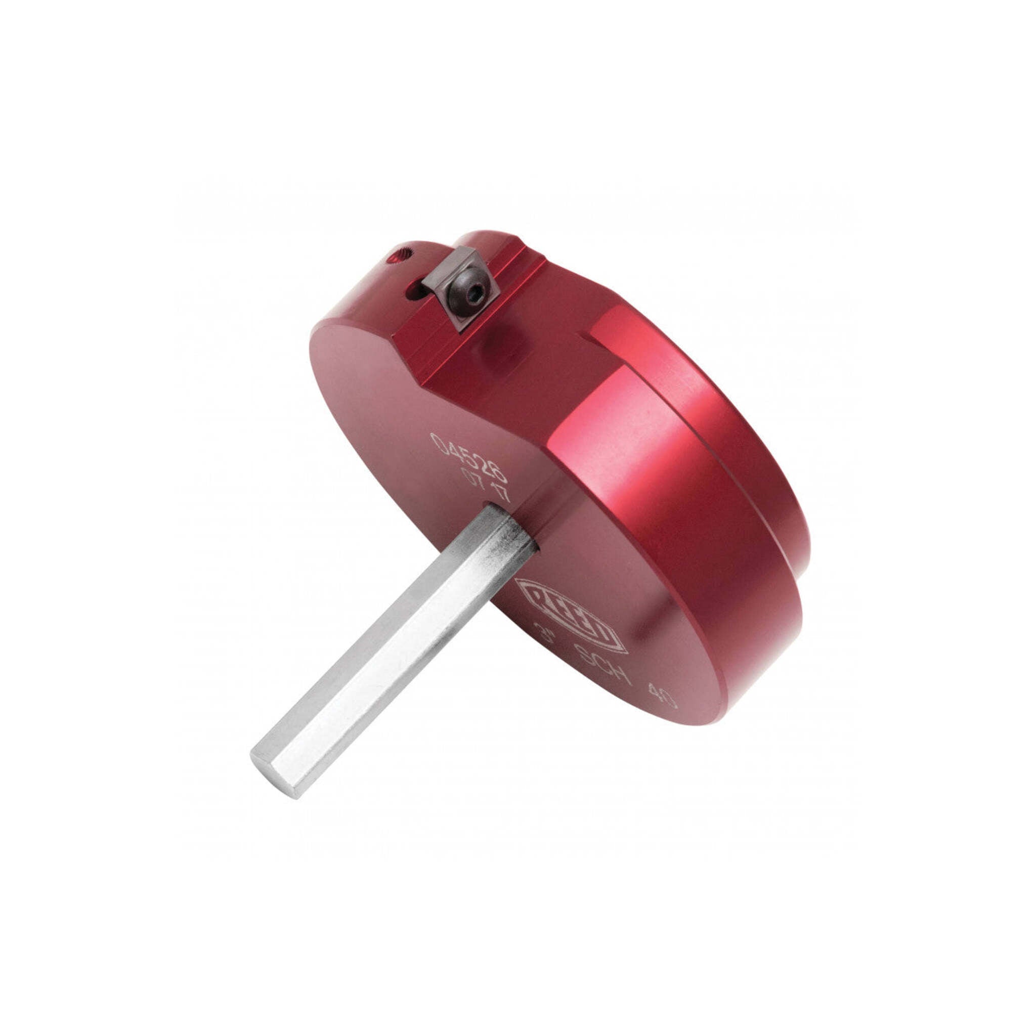 Side angle view of Reed Clean Ream Extreme red reamer