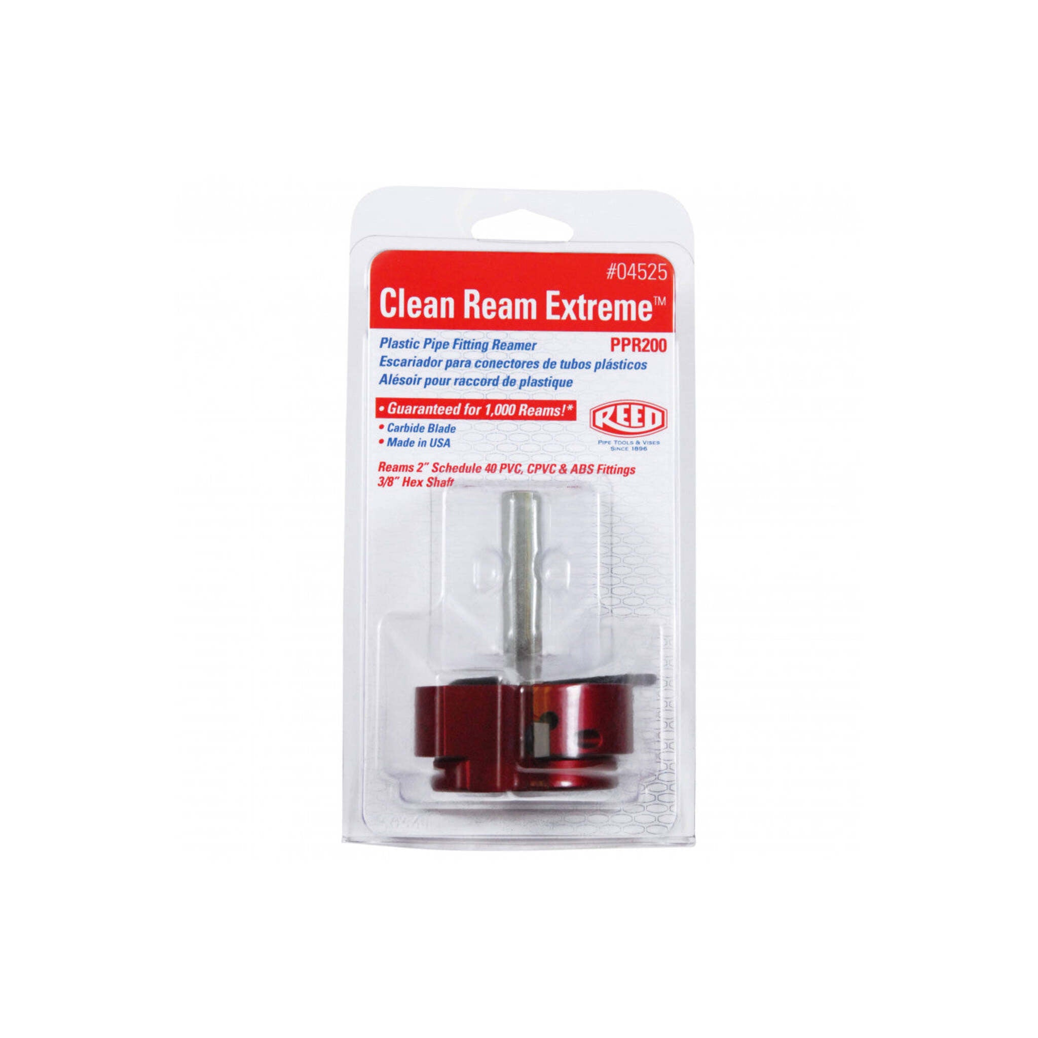 Small packaged Reed Clean Ream Extreme pipe reamer for fittings