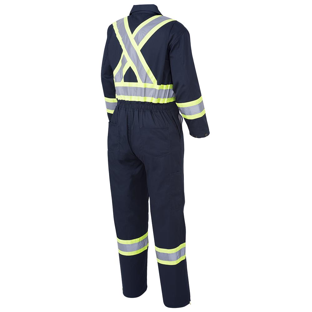 Pioneer Men's Poly/Cotton Safety Coveralls - CSA Certified, Boot Access Zippers, Reflective Tape, 7 Pockets, Durable Workwear | Sizes 36-60