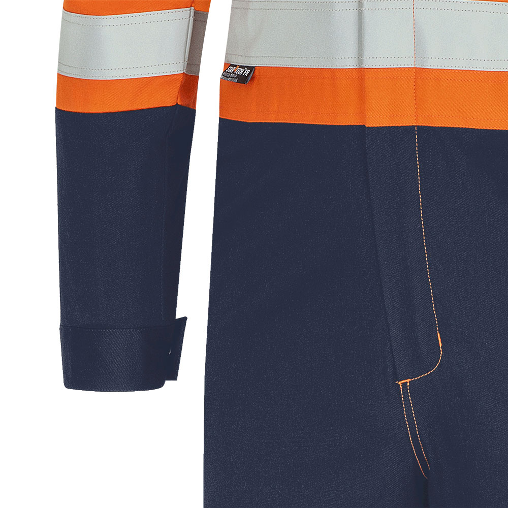 Pioneer Men's Hi Vis 2-Tone FR Work Coveralls - 88/12 Cotton/Nylon, 7oz, Flame Resistant, Zipper Closure, CSA Certified, Durable Safety | Sizes 36-66