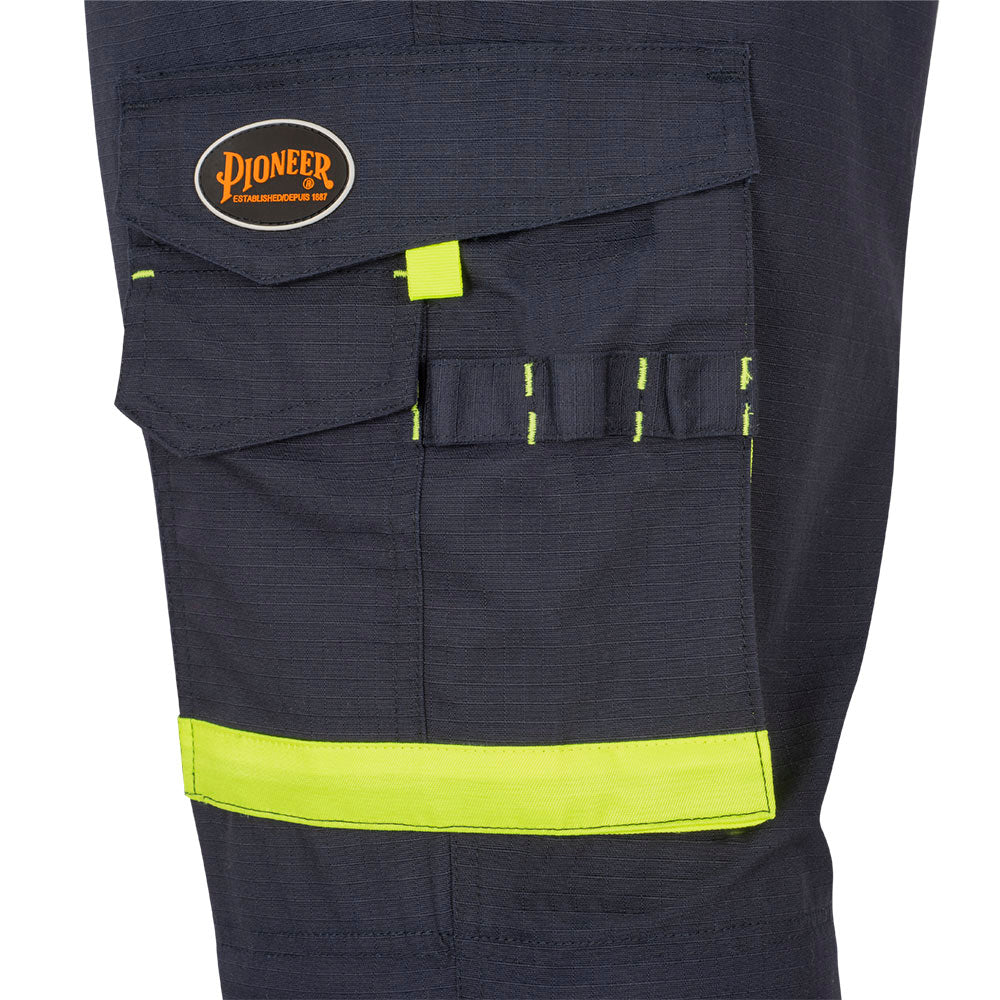 Pioneer Men's Ripstop Convertible Safety Cargo Pants - Zip-Off Design, Hi-Vis Accents, Durable, Multiple Pockets, Versatile Protection | Sizes 30-50