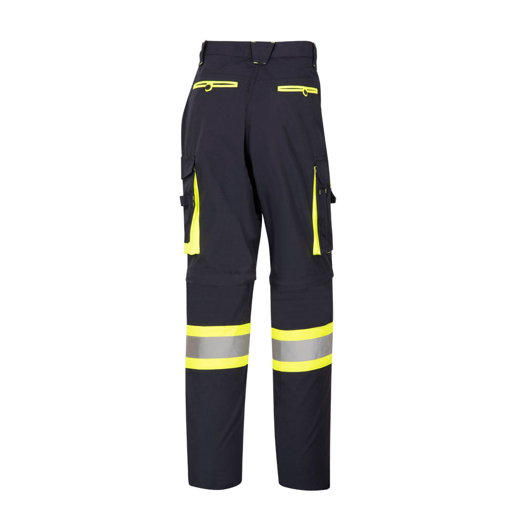 Pioneer Men's Ripstop Convertible Safety Cargo Pants - Zip-Off Design, Hi-Vis Accents, Durable, Multiple Pockets, Versatile Protection | Sizes 30-50