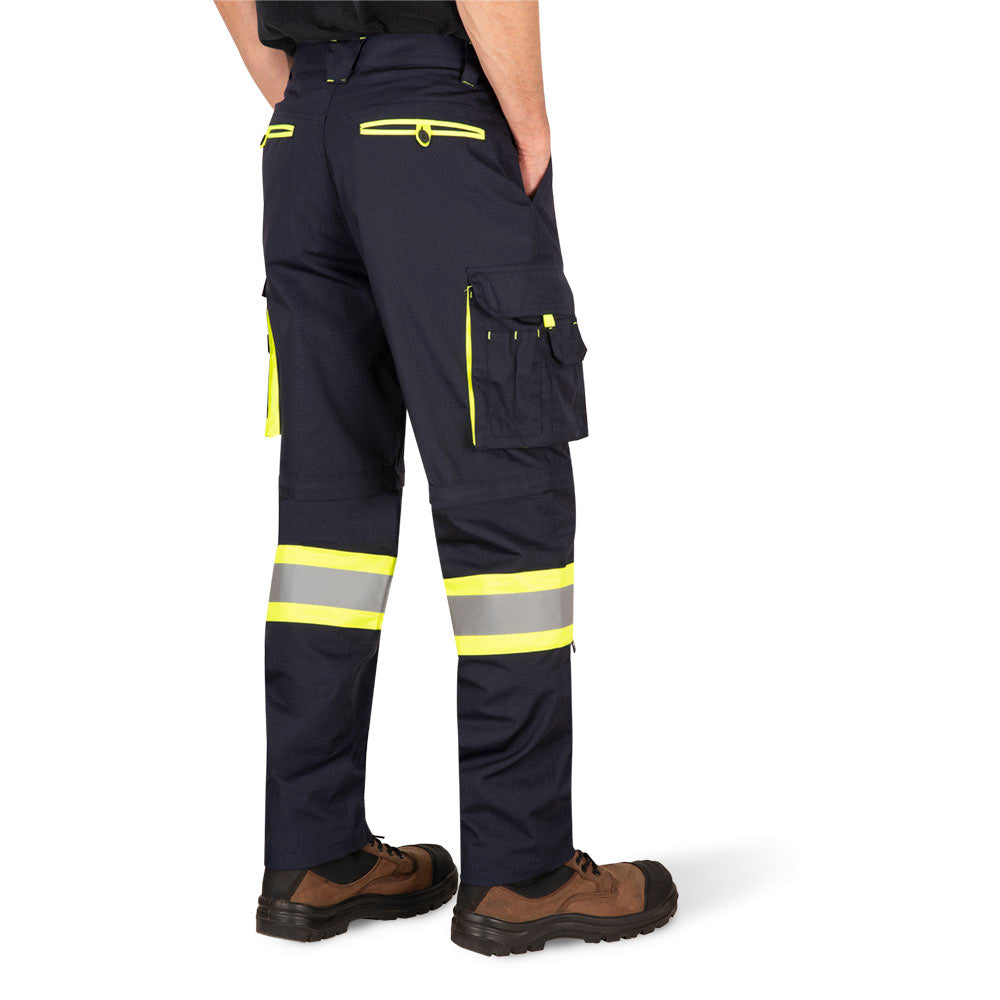 Pioneer Men's Ripstop Convertible Zip Off Safety Cargo Pants Sizes 30-50