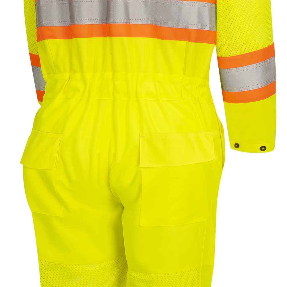 Pioneer Women's Hi Vis Traffic Safety Coveralls, Reflective with Mesh Ventilation, Elastic Waist, 7 Pockets  – Maximum Comfort & Protection | Sizes XS-3XL