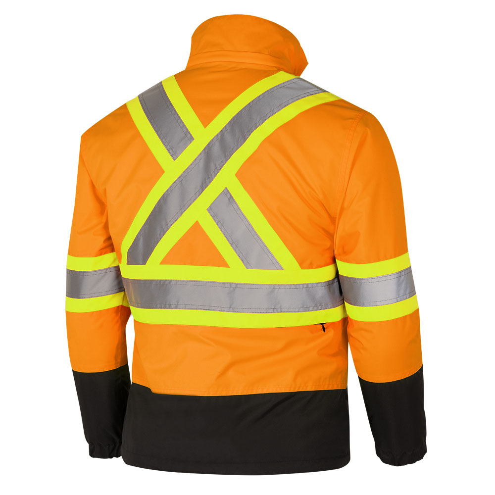 Pioneer Men's Hi Vis Reversible Safety Waterproof/Breathable Jacket Si