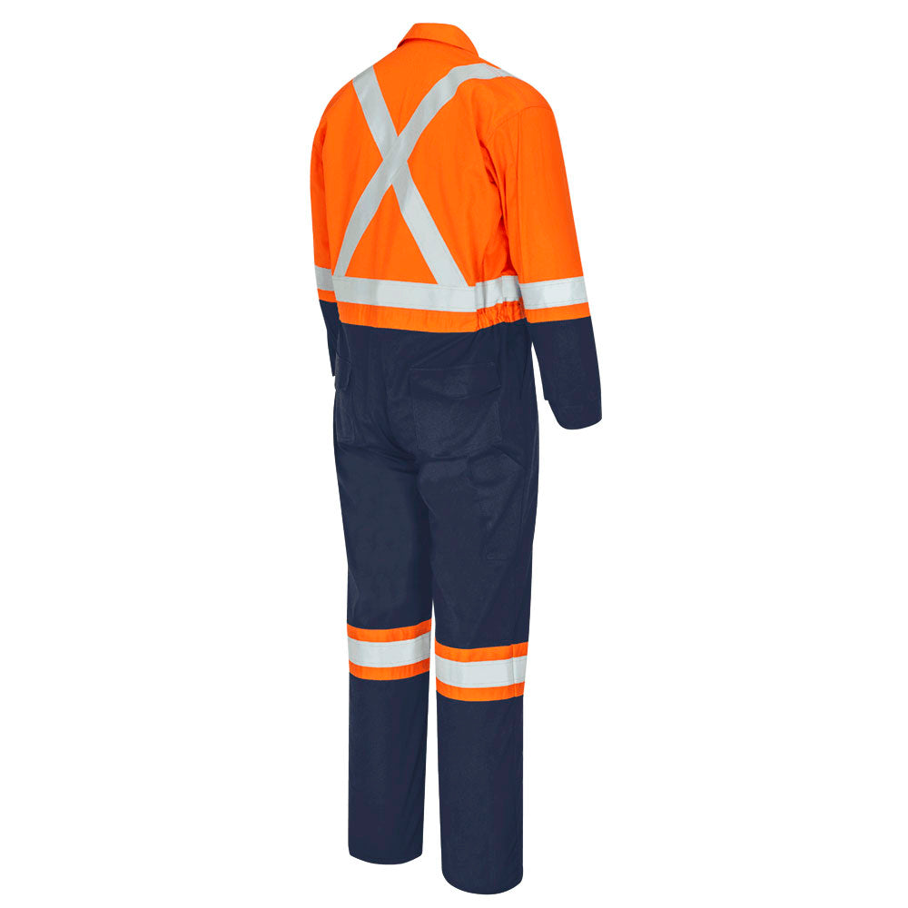 Pioneer Men's Hi Vis 2-Tone FR Work Coveralls - 88/12 Cotton/Nylon, 7oz, Flame Resistant, Zipper Closure, CSA Certified, Durable Safety | Sizes 36-66