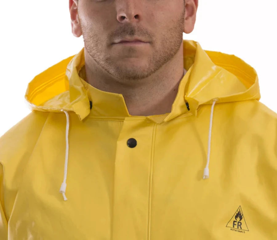 Tingley DuraScrim™ Detachable Hood - Yellow, Waterproof PVC, Snaps Onto DuraScrim Jacket and Coat, Chemical Splash Protection, Durable, Flame Resistant