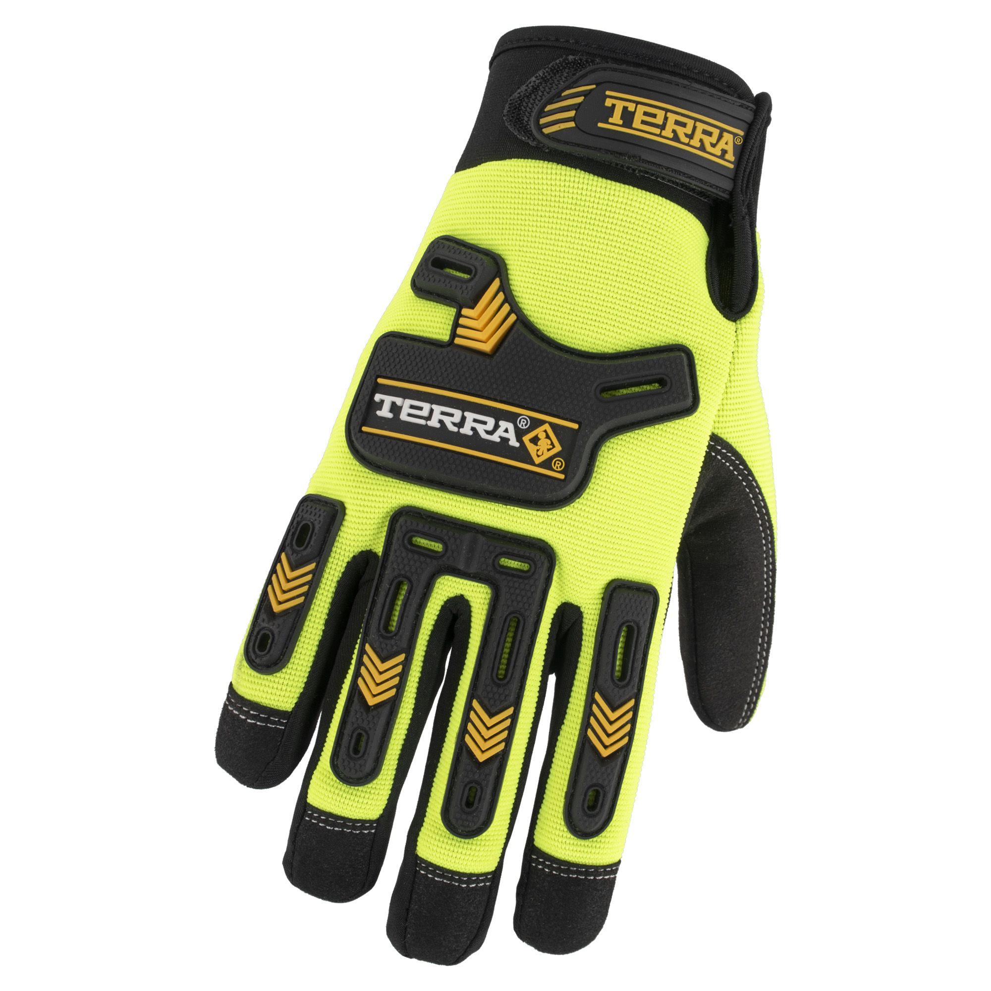 Terra Hi-Vis Impact Resistant Performance Work Gloves with Wrist Strap