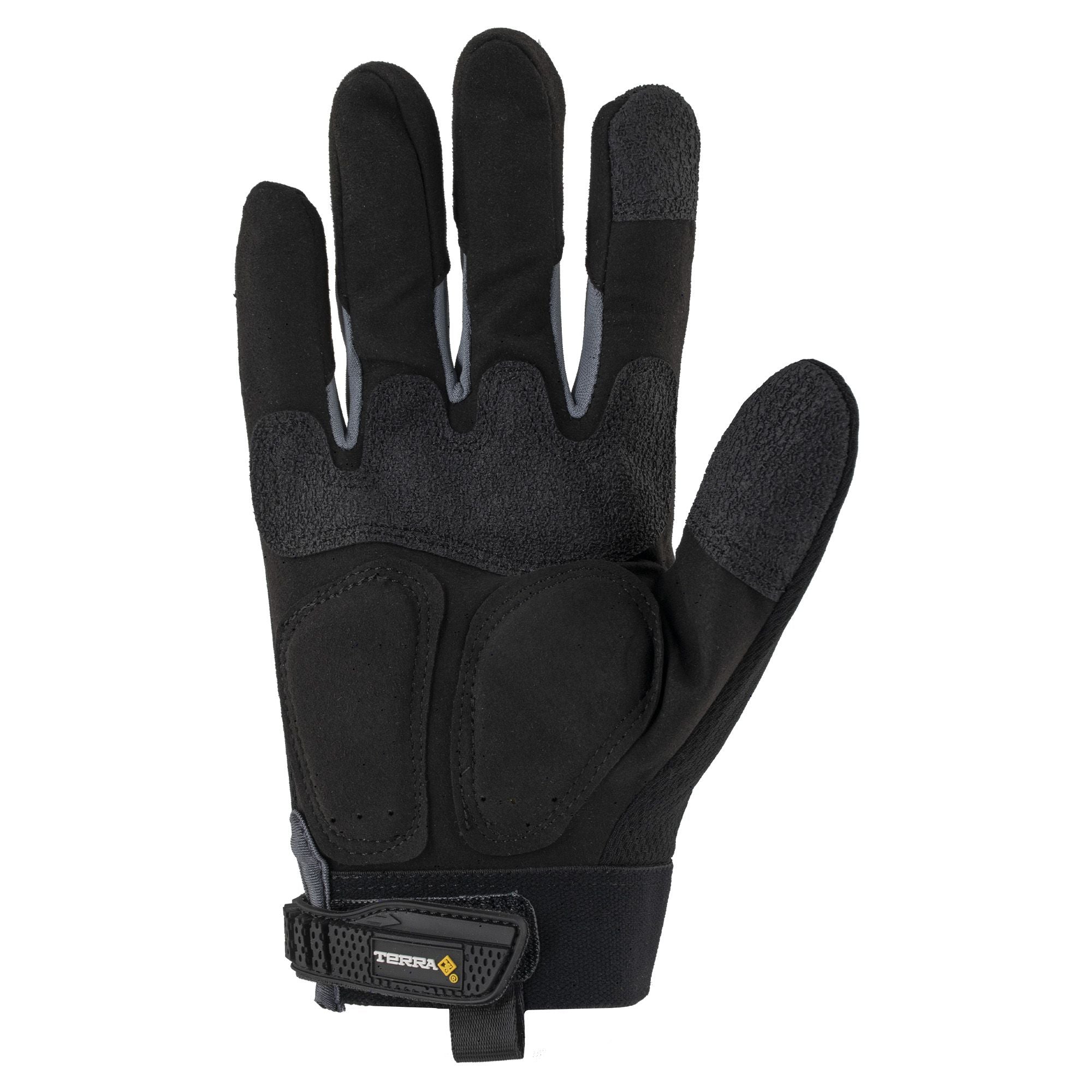 Terra Black Impact Resistant High Performance Work Gloves with Wrist Strap
